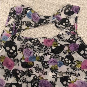 torrid Tops - Torrid Floral & Skull Tank torrid Tops - Torrid Floral & Skull Tank